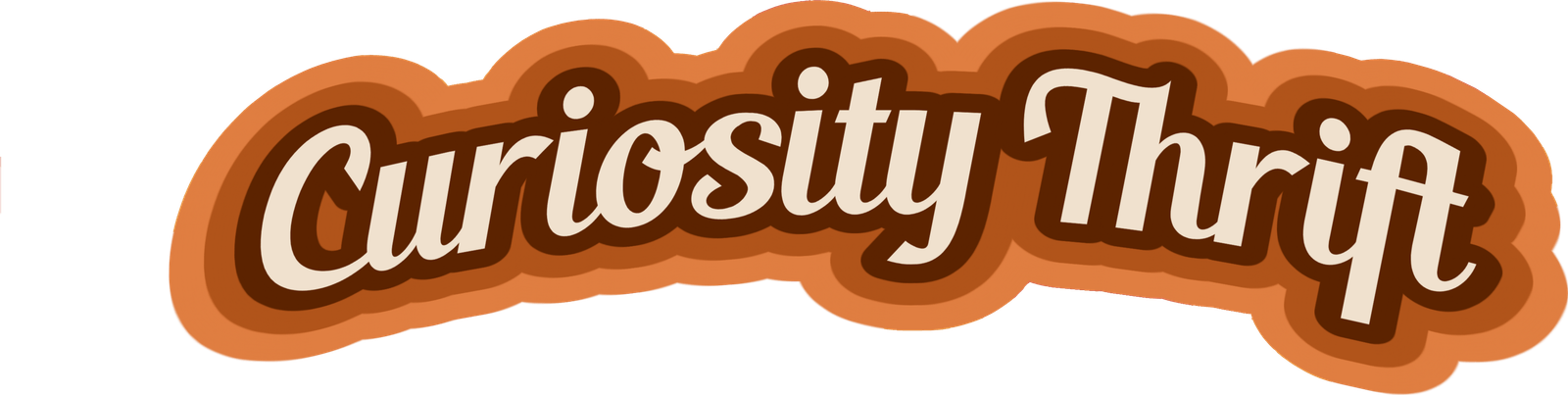 Curiosity Thrift wordmark, transparent png